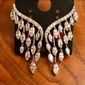 Angel Wings Seductive Dangle Stud Sparkle Earrings